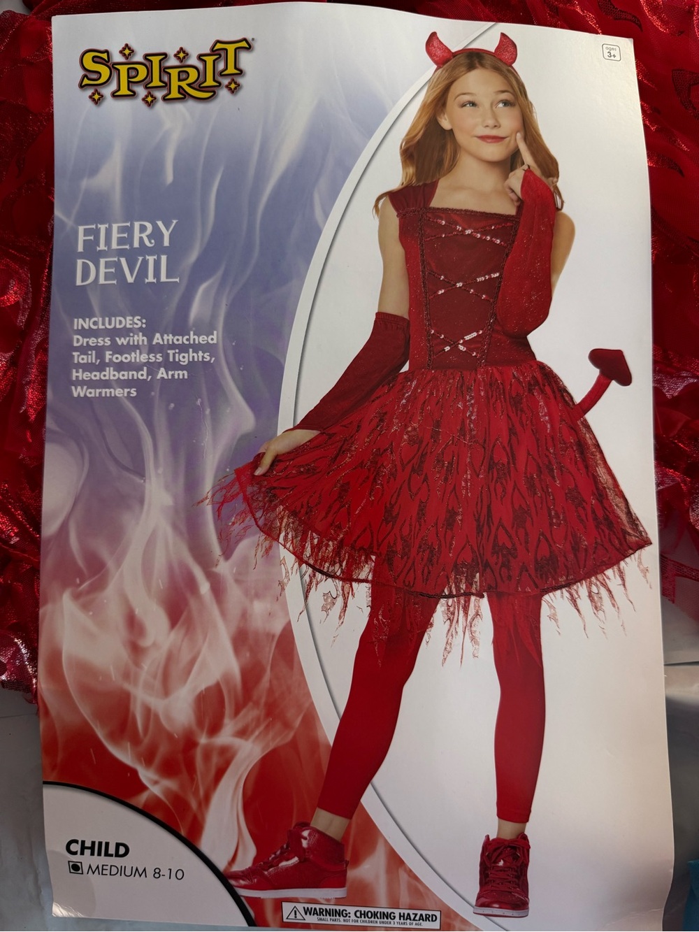 Halloween Spirit Fiery Devil Costume - Red